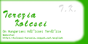 terezia kolcsei business card